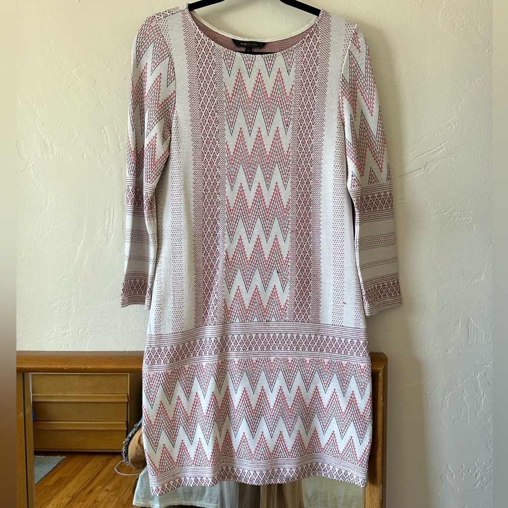 Chevron Pattern Chevron Knit Mini Shift Dress Sma… - image 1